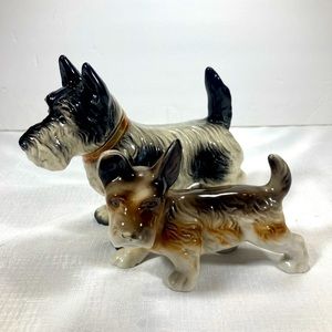 Vintage Set Of 2 Ceramic/Porcelain Dogs, Made in Japan